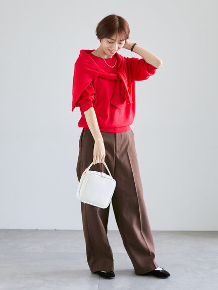 コットンクルーネックカーディガン(オフホワイト/ブラック/レッド/ブルー)|Lugnoncure(ルノンキュール)通販