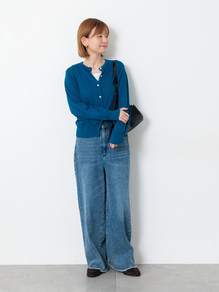 コットンクルーネックカーディガン(オフホワイト/ブラック/レッド/ブルー)|Lugnoncure(ルノンキュール)通販