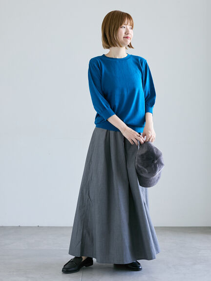 コットンクルーネックニット(オフホワイト/ブラック/レッド/ブルー)|Lugnoncure(ルノンキュール)通販