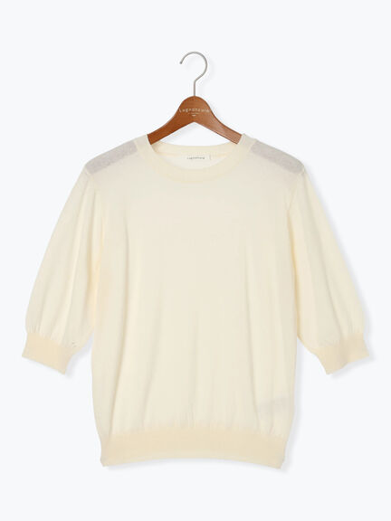 コットンクルーネックニット(オフホワイト/ブラック/レッド/ブルー)|Lugnoncure(ルノンキュール)通販