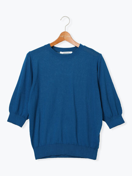 コットンクルーネックニット(オフホワイト/ブラック/レッド/ブルー)|Lugnoncure(ルノンキュール)通販