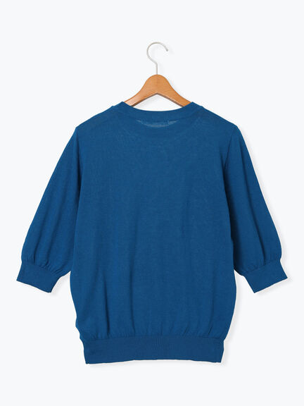 コットンクルーネックニット(オフホワイト/ブラック/レッド/ブルー)|Lugnoncure(ルノンキュール)通販