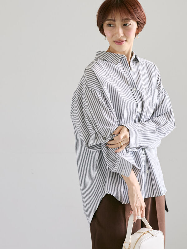 無地/柄アソートレギュラーオーバーシャツ(ブラック)|Lugnoncure(ルノンキュール)通販