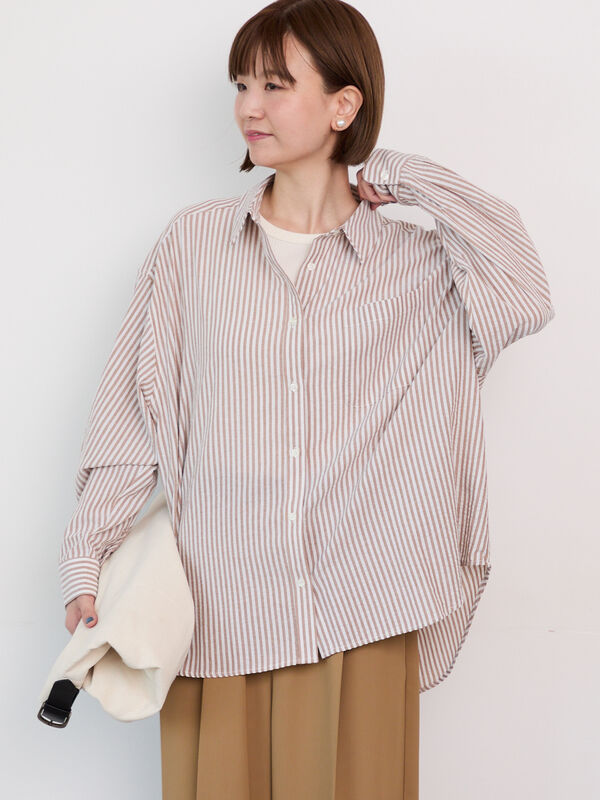 無地/柄アソートレギュラーオーバーシャツ(ベージュ)|Lugnoncure(ルノンキュール)通販