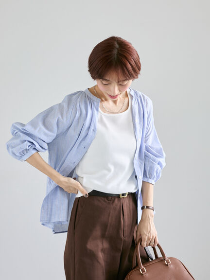 アソートスキッパーブラウス(オフホワイト/チャコールグレー/ベージュ/ブルー)|Lugnoncure(ルノンキュール)通販