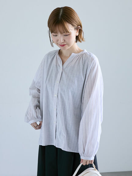 アソートスキッパーブラウス(オフホワイト/チャコールグレー/ベージュ/ブルー)|Lugnoncure(ルノンキュール)通販