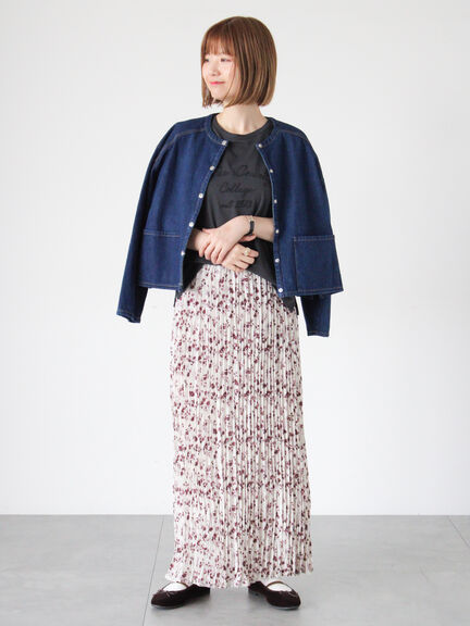 ノーカラーデニムジャケット《2025autumn catalog item》(ブラック/ネイビー)|Lugnoncure(ルノンキュール)通販