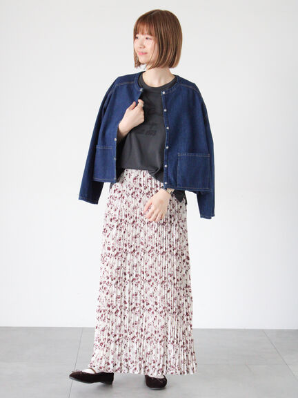 ノーカラーデニムジャケット《2025autumn catalog item》(ブラック/ネイビー)|Lugnoncure(ルノンキュール)通販