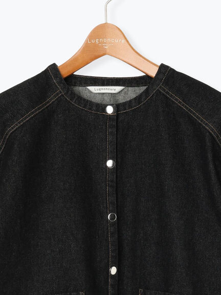 ノーカラーデニムジャケット《2025autumn catalog item》(ブラック/ネイビー)|Lugnoncure(ルノンキュール)通販
