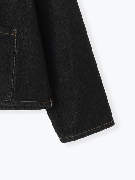 ノーカラーデニムジャケット《2025autumn catalog item》(ブラック/ネイビー)|Lugnoncure(ルノンキュール)通販