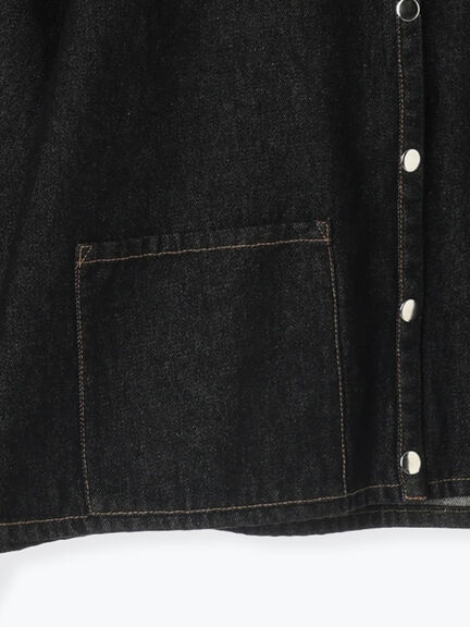 ノーカラーデニムジャケット《2025autumn catalog item》(ブラック/ネイビー)|Lugnoncure(ルノンキュール)通販