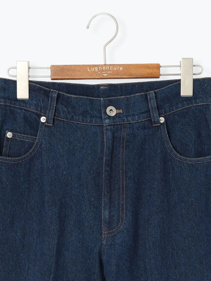 センタープレスストレートデニムパンツ《2025autumn catalog item》(ブラック/ネイビー)|Lugnoncure(ルノンキュール)通販