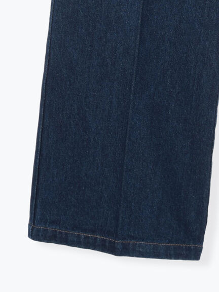 センタープレスストレートデニムパンツ《2025autumn catalog item》(ブラック/ネイビー)|Lugnoncure(ルノンキュール)通販