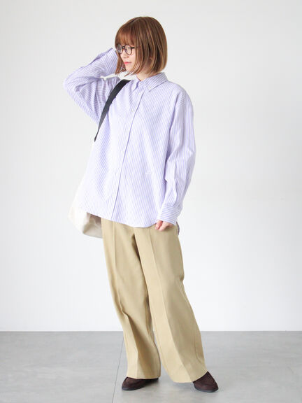 刺繍入りアソートオックスフォードシャツ《2025autumn catalog item》(グレー/ブルー/パープル)|Lugnoncure(ルノンキュール)通販