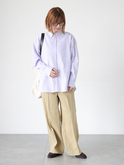 刺繍入りアソートオックスフォードシャツ《2025autumn catalog item》(グレー/ブルー/パープル)|Lugnoncure(ルノンキュール)通販