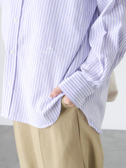 刺繍入りアソートオックスフォードシャツ《2025autumn catalog item》(グレー/ブルー/パープル)|Lugnoncure(ルノンキュール)通販