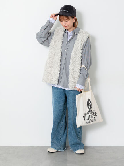 刺繍入りアソートオックスフォードシャツ《2025autumn catalog item》(グレー/ブルー/パープル)|Lugnoncure(ルノンキュール)通販