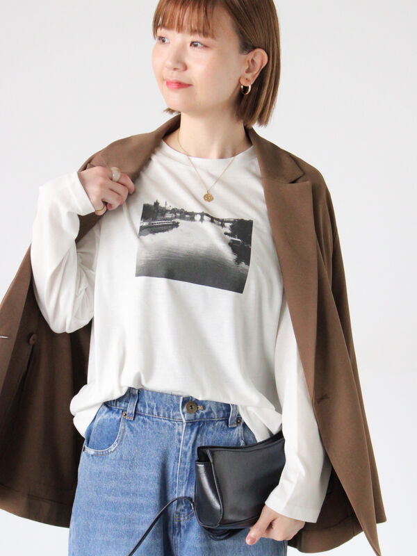 プリントアソートロングTシャツ(オフホワイト/シルバー/グレー/チャコールグレー)|Lugnoncure(ルノンキュール)通販