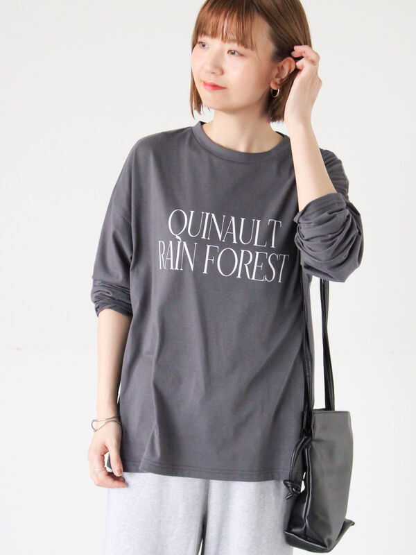 プリントアソートロングTシャツ(チャコールグレー)|Lugnoncure(ルノンキュール)通販