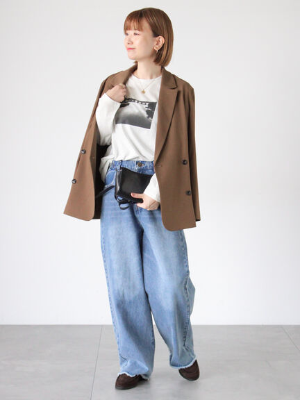 プリントアソートロングTシャツ(オフホワイト/シルバー/グレー/チャコールグレー)|Lugnoncure(ルノンキュール)通販