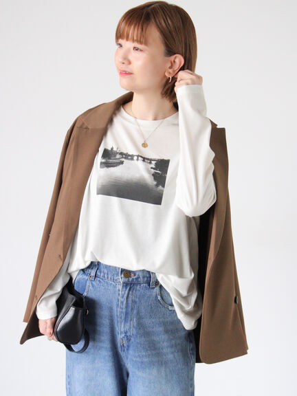 プリントアソートロングTシャツ(オフホワイト/シルバー/グレー/チャコールグレー)|Lugnoncure(ルノンキュール)通販