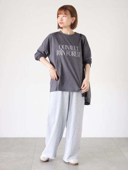 プリントアソートロングTシャツ(オフホワイト/シルバー/グレー/チャコールグレー)|Lugnoncure(ルノンキュール)通販