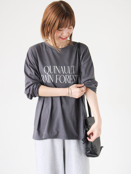 プリントアソートロングTシャツ(オフホワイト/シルバー/グレー/チャコールグレー)|Lugnoncure(ルノンキュール)通販