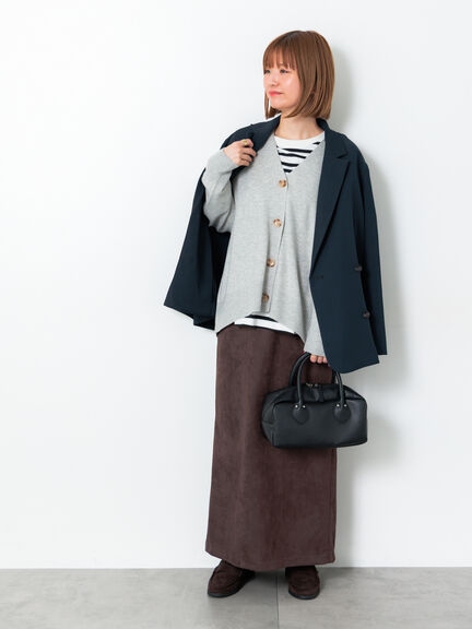 無地/ボーダー天竺長袖カットソー(オフホワイト/ホワイト/チャコールグレー/ベージュ)|Lugnoncure(ルノンキュール)通販