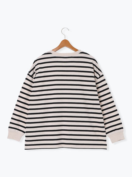 無地/ボーダー天竺長袖カットソー(オフホワイト/ホワイト/チャコールグレー/ベージュ)|Lugnoncure(ルノンキュール)通販