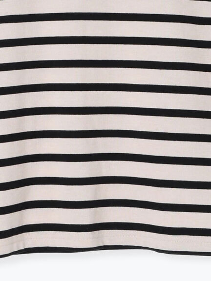 無地/ボーダー天竺長袖カットソー(オフホワイト/ホワイト/チャコールグレー/ベージュ)|Lugnoncure(ルノンキュール)通販