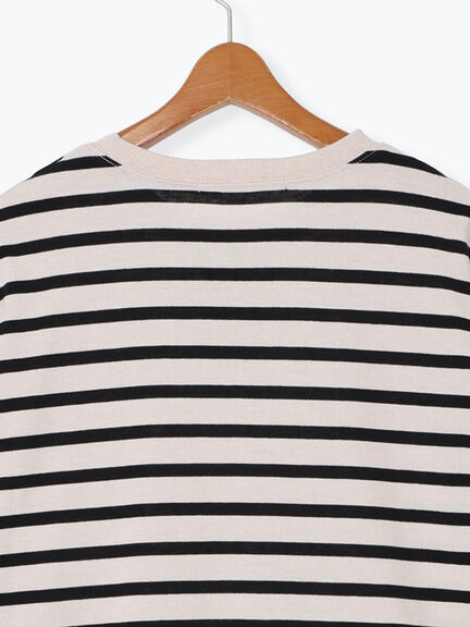 無地/ボーダー天竺長袖カットソー(オフホワイト/ホワイト/チャコールグレー/ベージュ)|Lugnoncure(ルノンキュール)通販