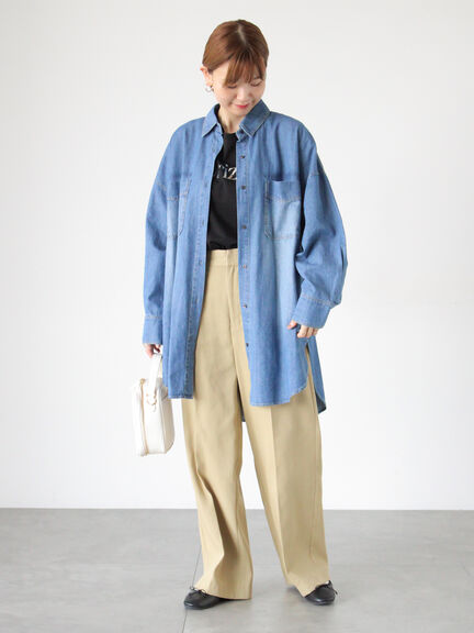 オーバーサイズチュニックシャツ(オフホワイト/ブルー/ネイビー)|Lugnoncure(ルノンキュール)通販