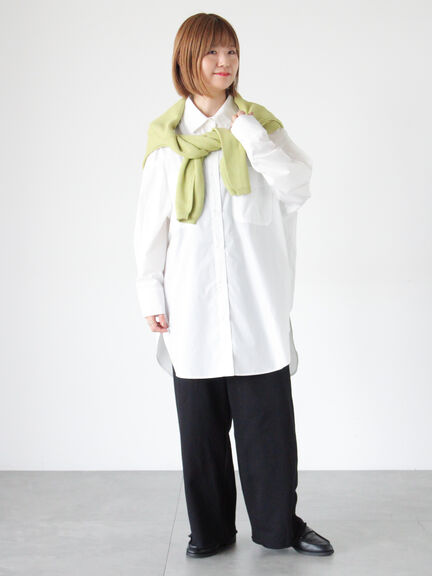 オーバーサイズチュニックシャツ(オフホワイト/ブルー/ネイビー)|Lugnoncure(ルノンキュール)通販