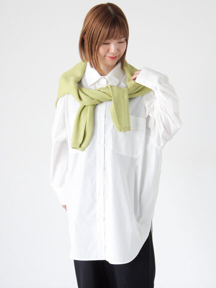 オーバーサイズチュニックシャツ(オフホワイト/ブルー/ネイビー)|Lugnoncure(ルノンキュール)通販