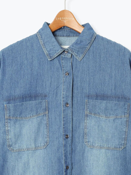 オーバーサイズチュニックシャツ(オフホワイト/ブルー/ネイビー)|Lugnoncure(ルノンキュール)通販