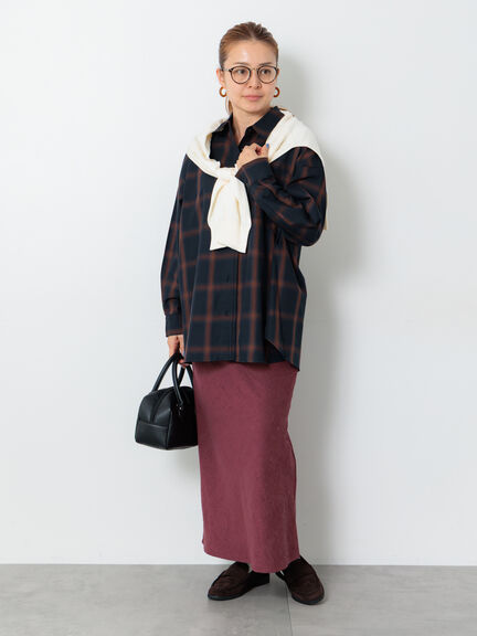 チェックオーバーシャツ(オフホワイト/ネイビー)|Lugnoncure(ルノンキュール)通販