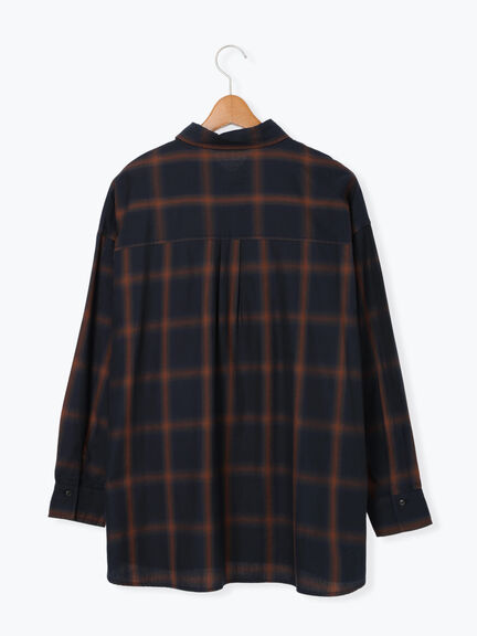 チェックオーバーシャツ(オフホワイト/ネイビー)|Lugnoncure(ルノンキュール)通販