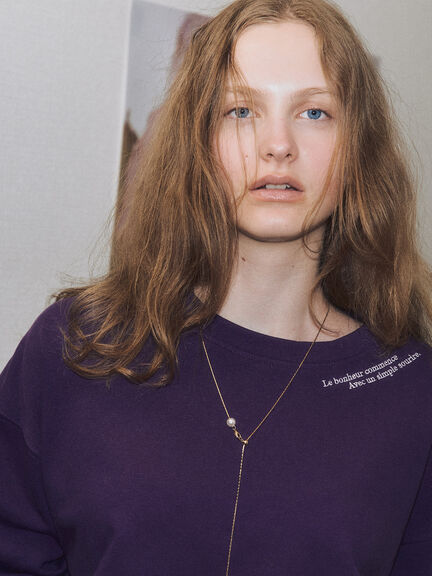 フラワープリントスウェットプルオーバー(グレー/ベージュ/パープル)|Lugnoncure(ルノンキュール)通販