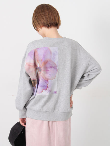 フラワープリントスウェットプルオーバー(グレー/ベージュ/パープル)|Lugnoncure(ルノンキュール)通販