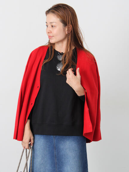 もちもちVネックリラックスカーディガン(グレー/レッド/ブルー/ネイビー/パープル)|Lugnoncure(ルノンキュール)通販