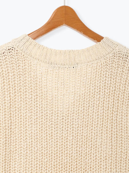 スラブヤーンVネックニットベスト(ブラック/ブラウン/キナリ)|Lugnoncure(ルノンキュール)通販