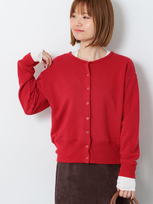 リングドット裏毛カーディガン(レッド)|Lugnoncure(ルノンキュール)通販