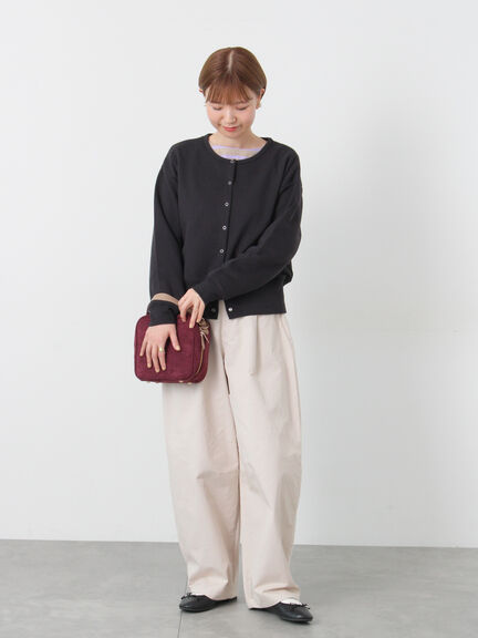 リングドット裏毛カーディガン(チャコールグレー/レッド/キナリ)|Lugnoncure(ルノンキュール)通販