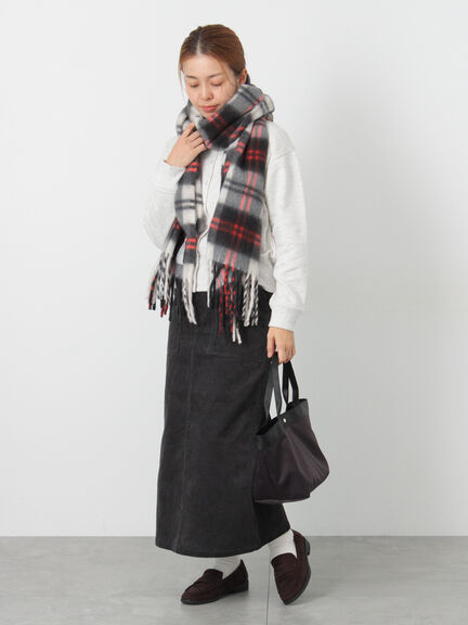 リングドット裏毛カーディガン(チャコールグレー/レッド/キナリ)|Lugnoncure(ルノンキュール)通販