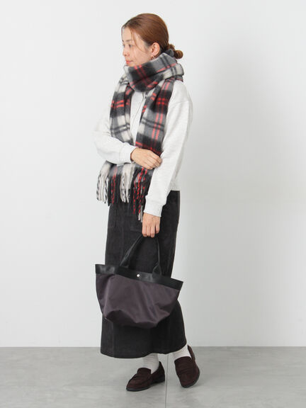 リングドット裏毛カーディガン(チャコールグレー/レッド/キナリ)|Lugnoncure(ルノンキュール)通販