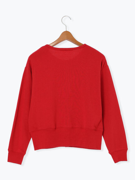 リングドット裏毛カーディガン(チャコールグレー/レッド/キナリ)|Lugnoncure(ルノンキュール)通販