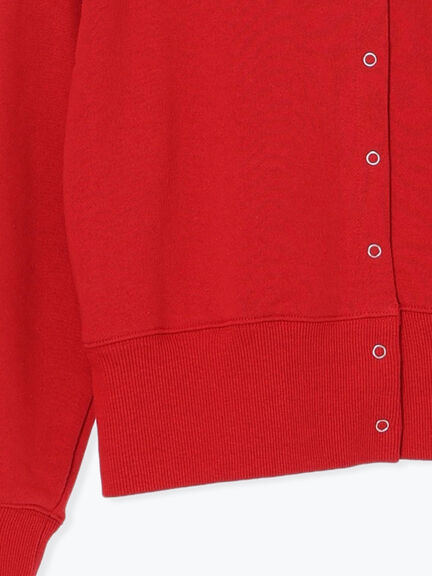 リングドット裏毛カーディガン(チャコールグレー/レッド/キナリ)|Lugnoncure(ルノンキュール)通販