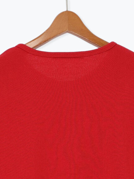 リングドット裏毛カーディガン(チャコールグレー/レッド/キナリ)|Lugnoncure(ルノンキュール)通販