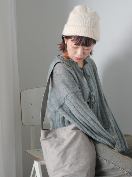 ビジュー付きニットキャップ(グレー/ブラック/キナリ)|ehka sopo(エヘカソポ)通販