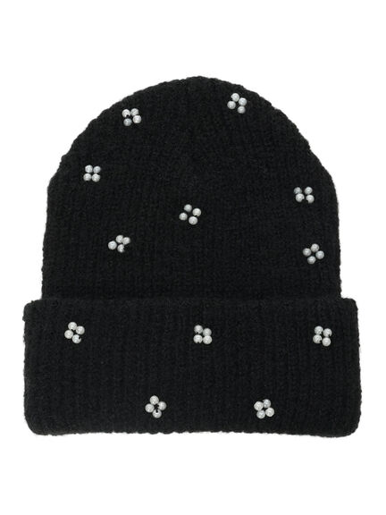 ビジュー付きニットキャップ(グレー/ブラック/キナリ)|ehka sopo(エヘカソポ)通販